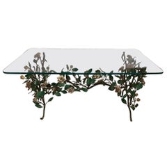 Romantic Vintage Floral Tole Coffee Table