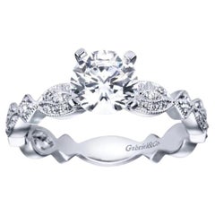   Romantic White Gold Diamond Engagement Mounting