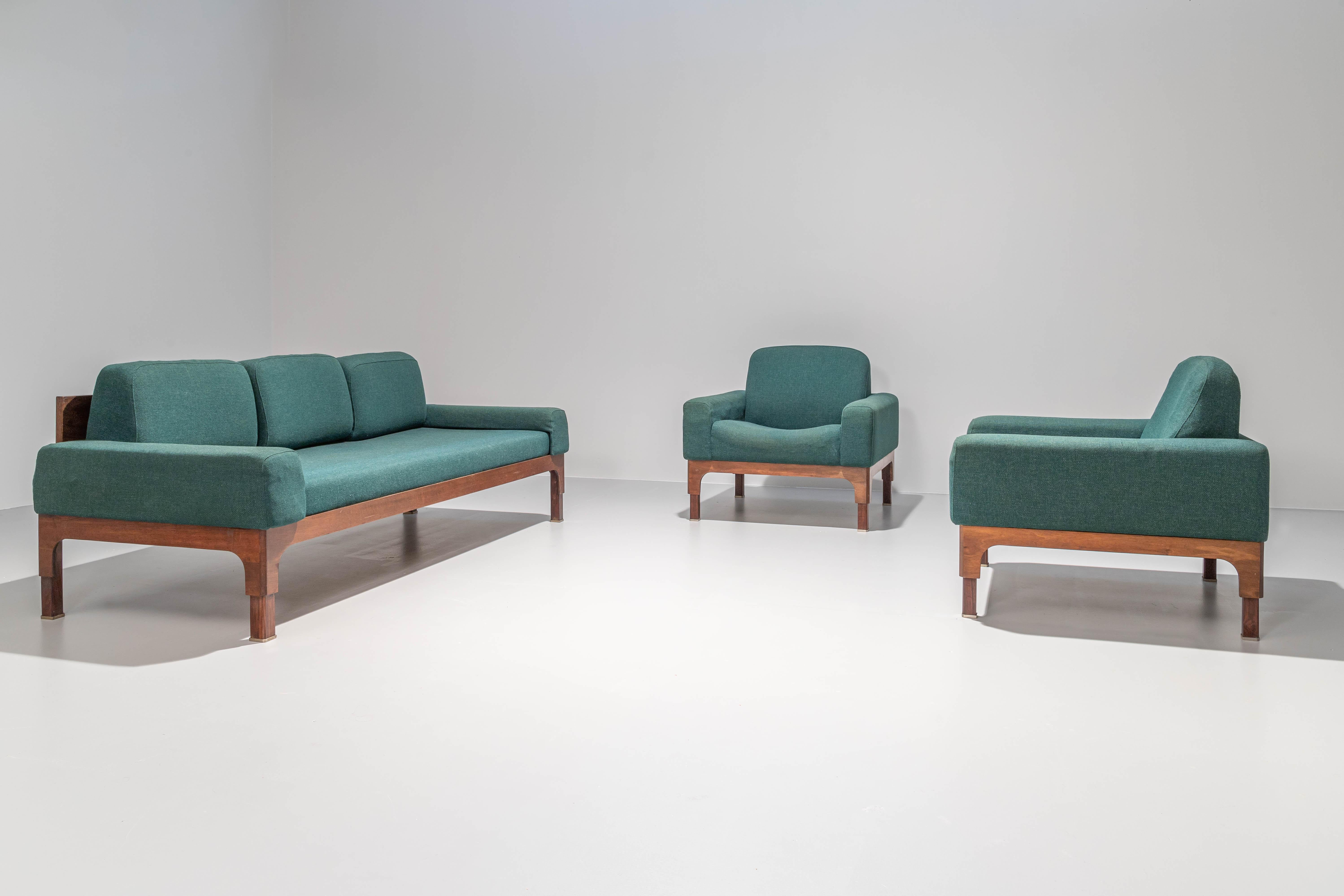 Mid-Century Modern ‘Romantica’ Living Room Set by Piero Ranzani for Elam in Walnut, Italy, 1950's For Sale