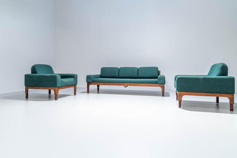 Italian ‘Romantica’ Living Room Set by Piero Ranzani for Elam in Walnut, Italy, 1950's For Sale