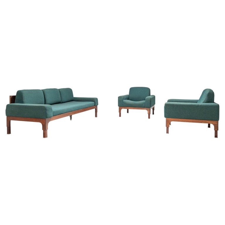 ‘Romantica’ Living Room Set by Piero Ranzani for Elam in Walnut, Italy, 1950's For Sale