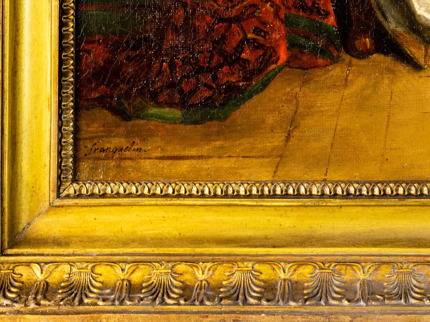 Romantik-Gemälde, Mutter-Tochterin von Jean Augustin Franquelin, 19. Jahrhundert (Geölt) im Angebot