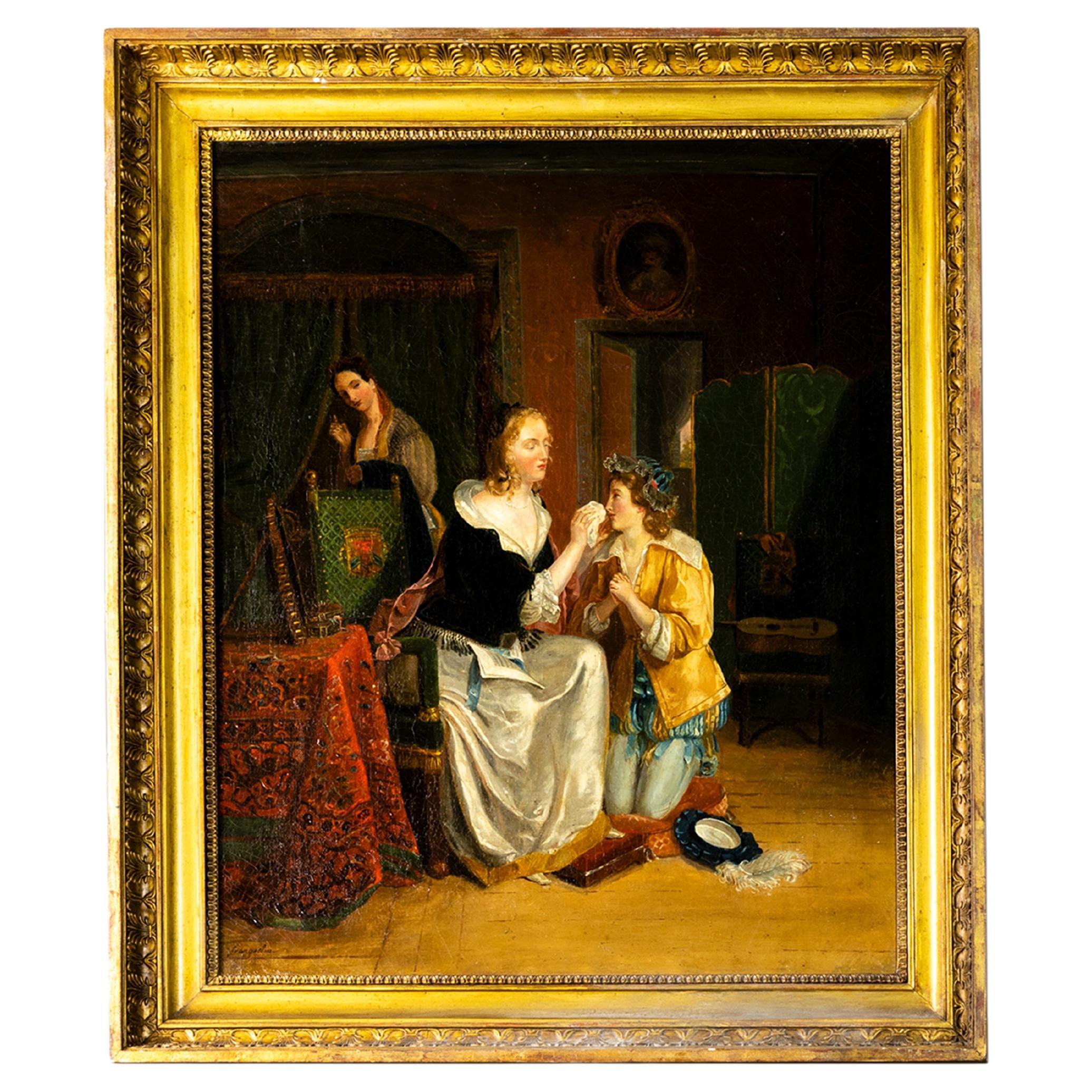 Pittura Romantica, Madre Figlia di Jean Augustin Franquelin, XIX secolo