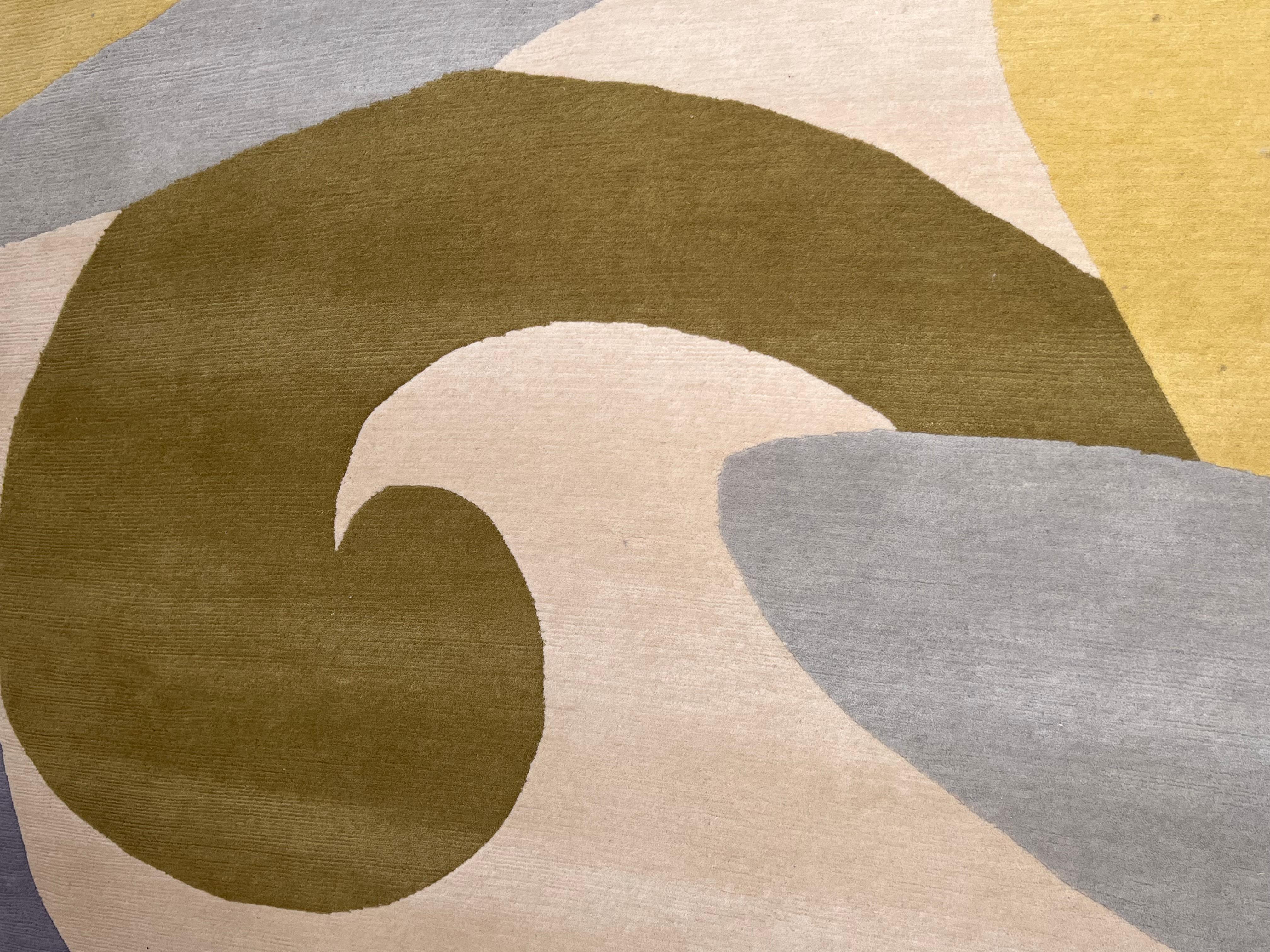 Modern Romantic modern rug chari tones realized design  Angela De Nozza Florence For Sale