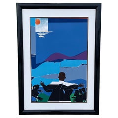 Romare Bearden, 1911-1988, Martin Luther King, JR. Lithographie mit Bergaufsatz