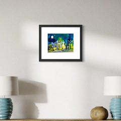 Romare Bearden Original Aquarell Stadtbild Gemälde