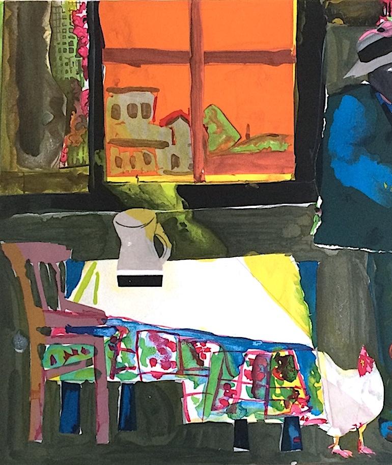 AUTUNNO DEL ROOSTER Litografia firmata, Coppia nera, Cultura afroamericana - Print Contemporaneo di Romare Bearden