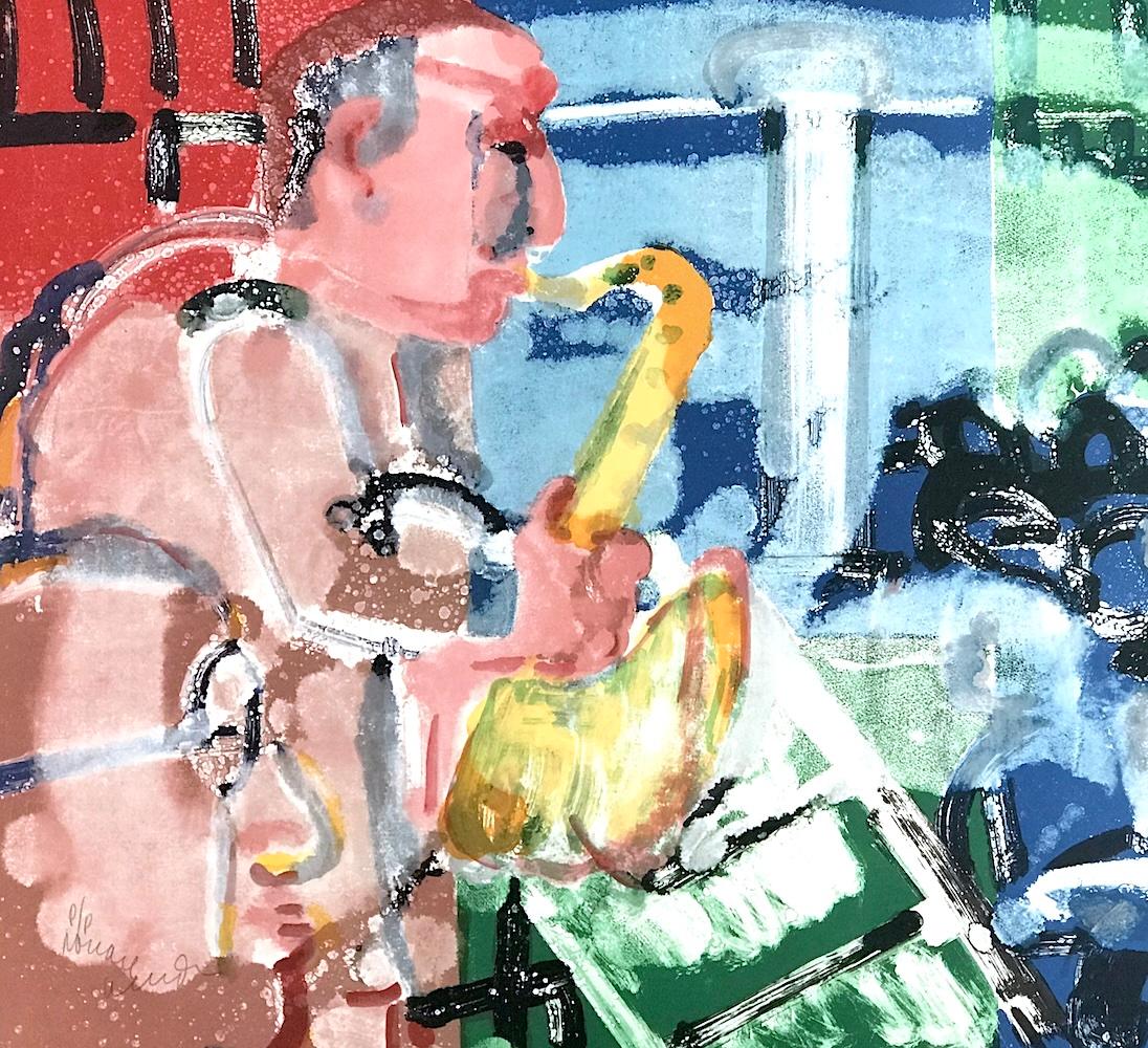 BOPPING AT BIRDLAND(STOMP TIME) è una litografia a colori in edizione limitata stampata con i metodi tradizionali della litografia a mano su carta d'archivio Somerset, 100% priva di acidi, in un'edizione di 175 esemplari del famoso artista