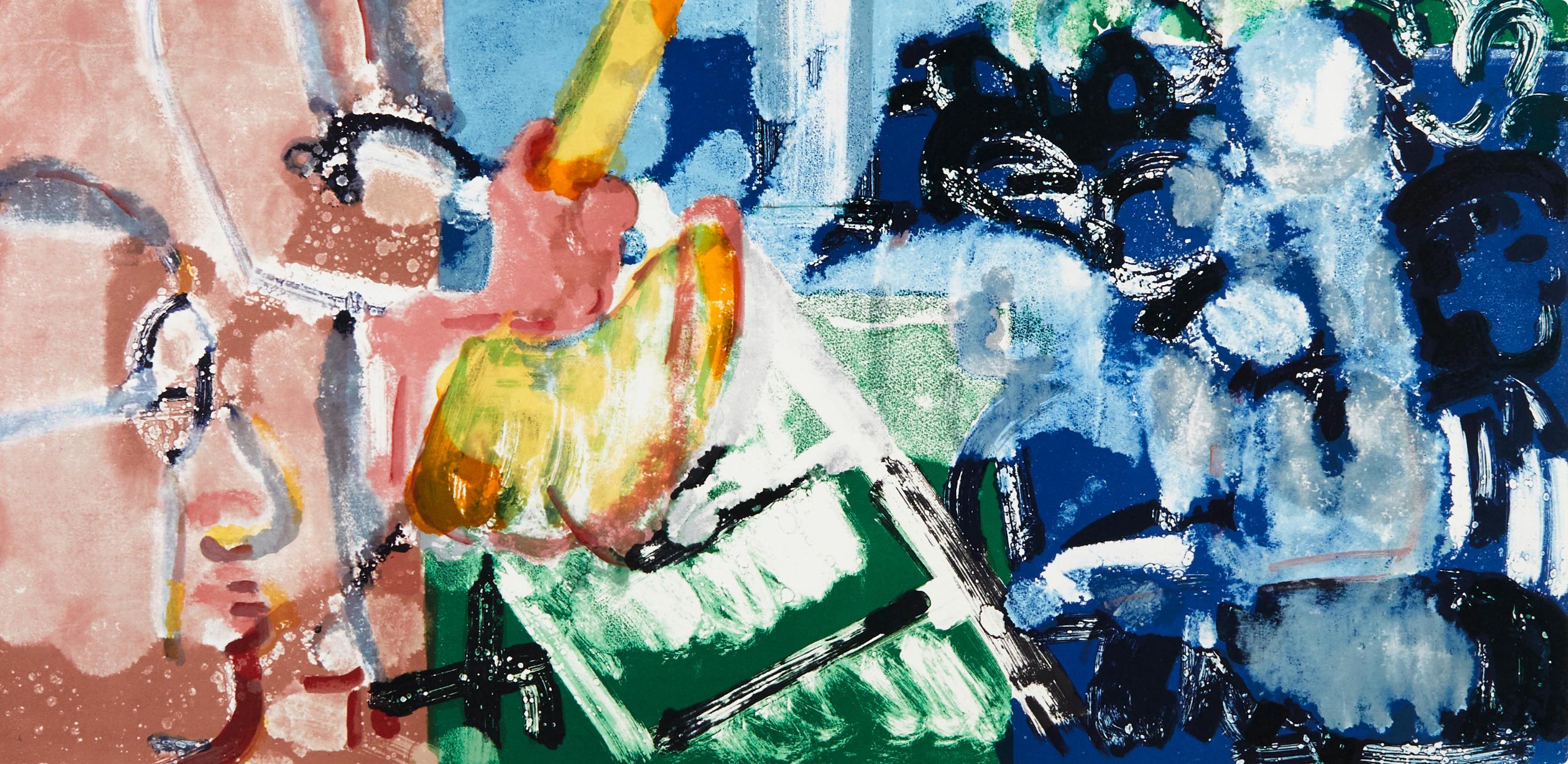 Bopping at the Birdland (Gelburd/Rosenberg 70-77), Jazz Series - Gray Landscape Print by Romare Bearden