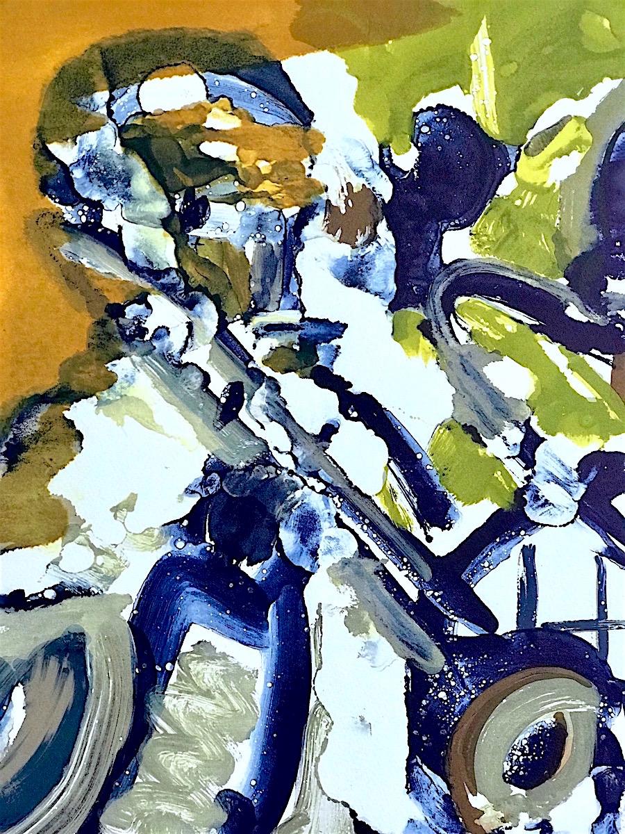 Lithographie signée Brasss SECTION (Jamming at Minton's) - Contemporain Print par Romare Bearden