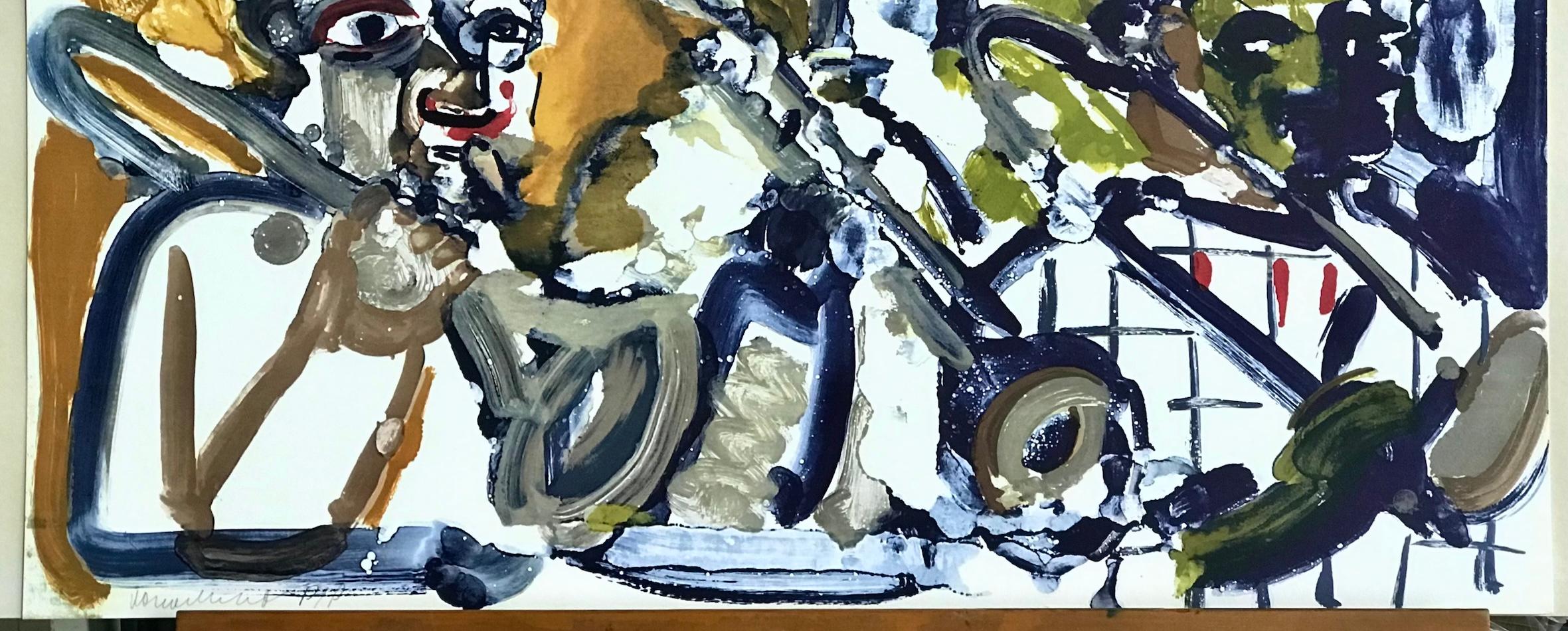 Lithographie signée Brasss SECTION (Jamming at Minton's) en vente 2