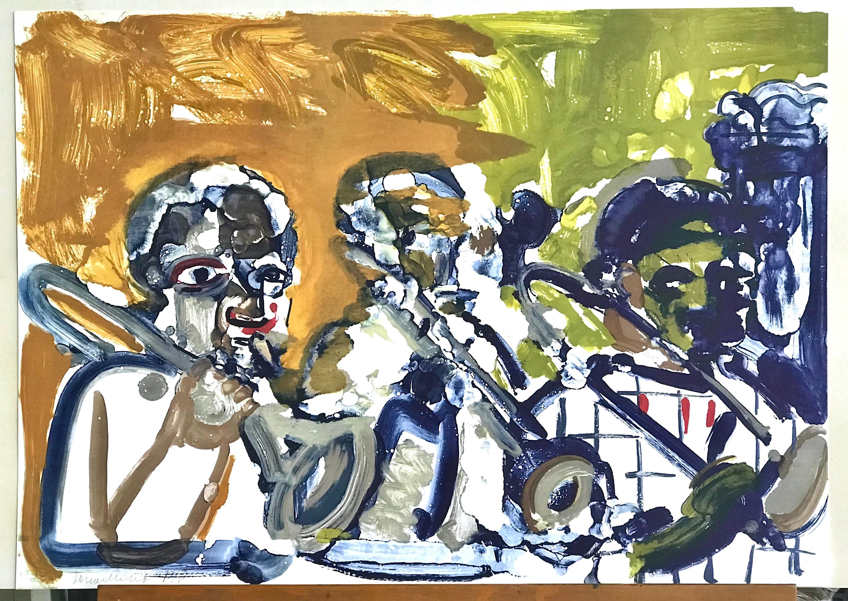 Lithographie signée Brasss SECTION (Jamming at Minton's) en vente 3