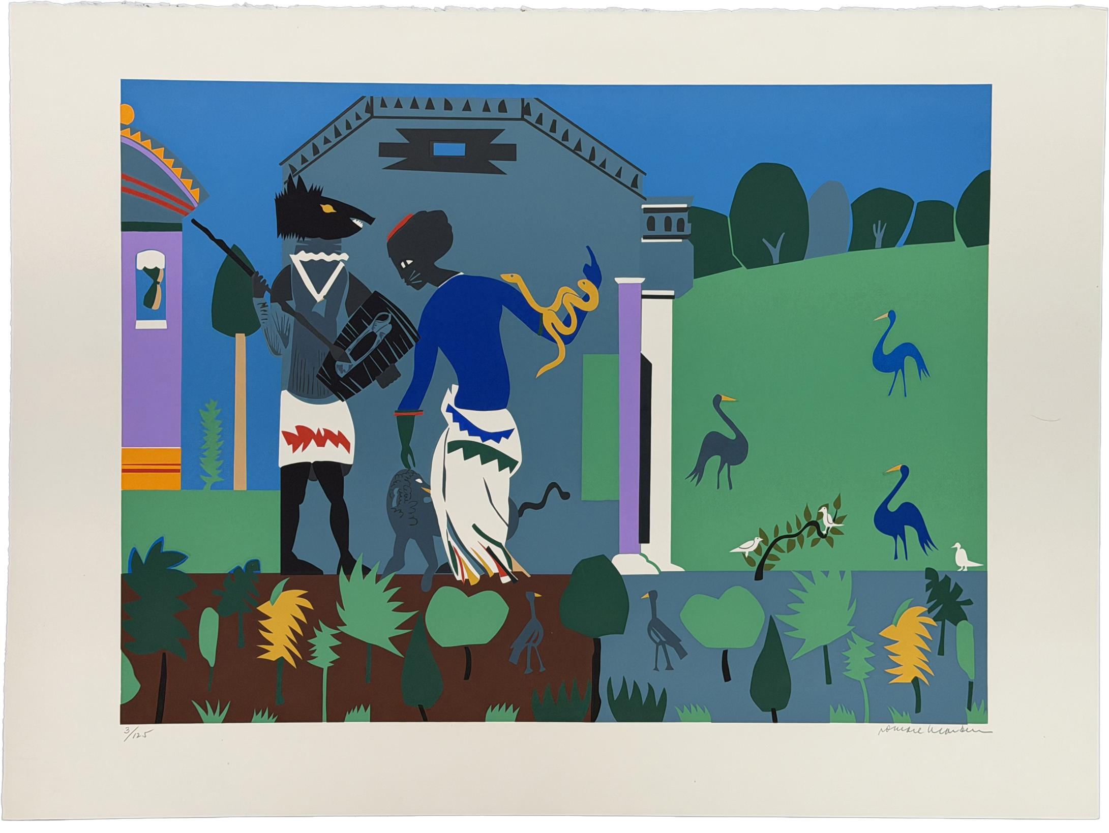 Circe turns the companion of Odysseus into a swine 1978 Screenprint