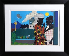 Conversation, Framed Lithograph by Romare Bearden