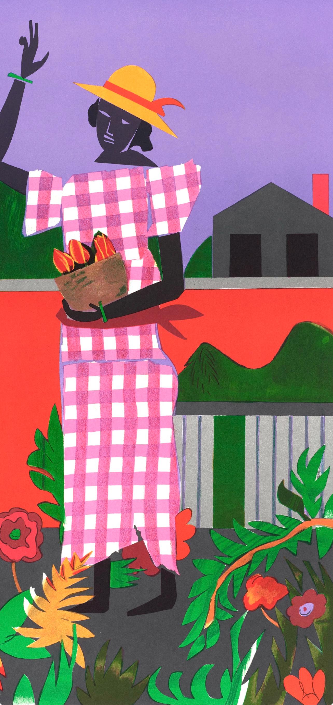 La fille dans le jardin (Gelburd/Rosenberg 62) - Print de Romare Bearden