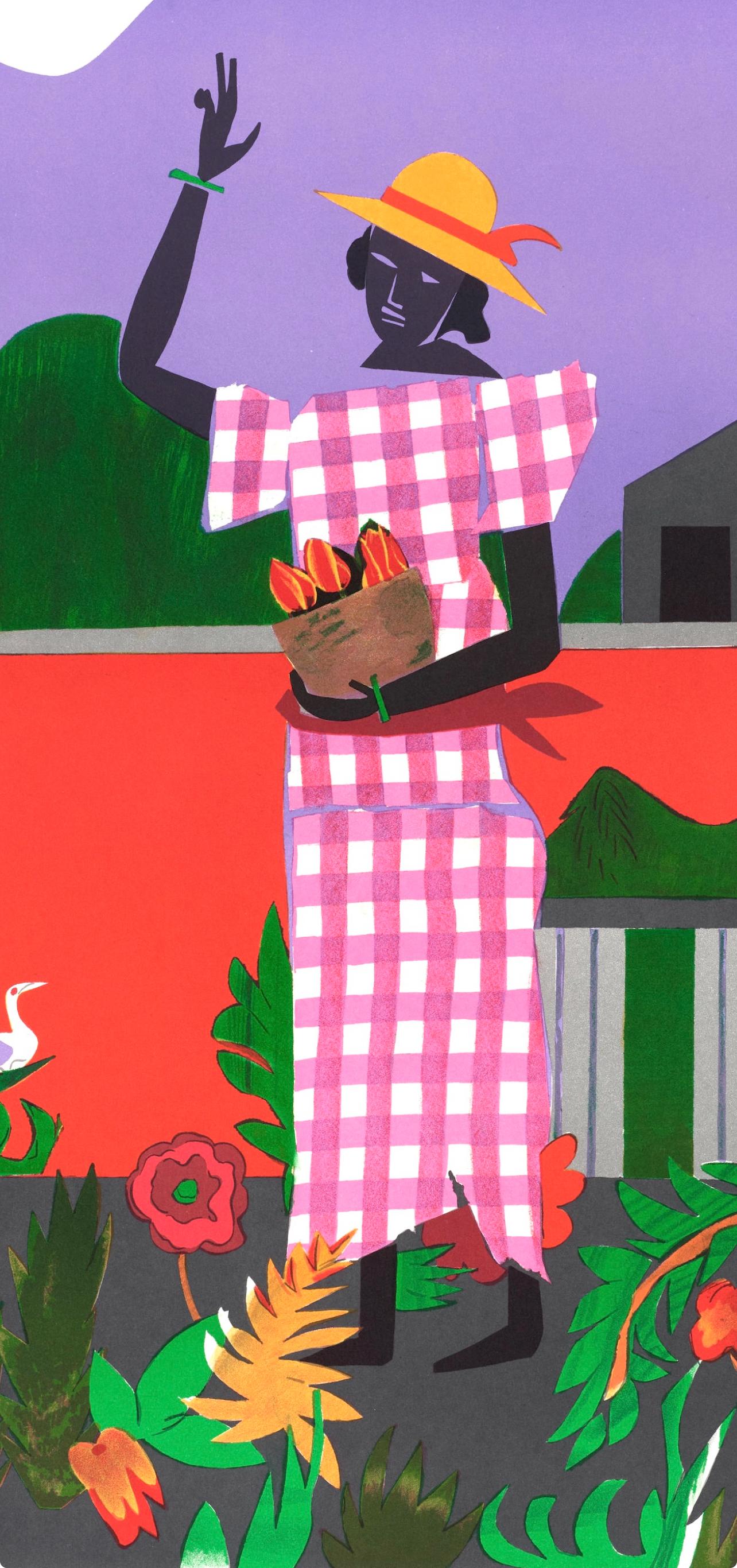 La fille dans le jardin (Gelburd/Rosenberg 62) - Expressionniste Print par Romare Bearden