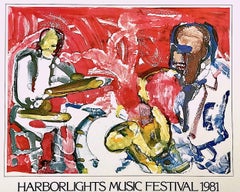 HARBORLIGHTS MUSIC FESTIVAL 1981 -OUT CHORUS Art Poster, Abstract Jazz Musicians