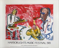 Vintage HARBORLIGHTS MUSIC FESTIVAL 1981 -OUT CHORUS Art Poster, Abstract Jazz Musicians