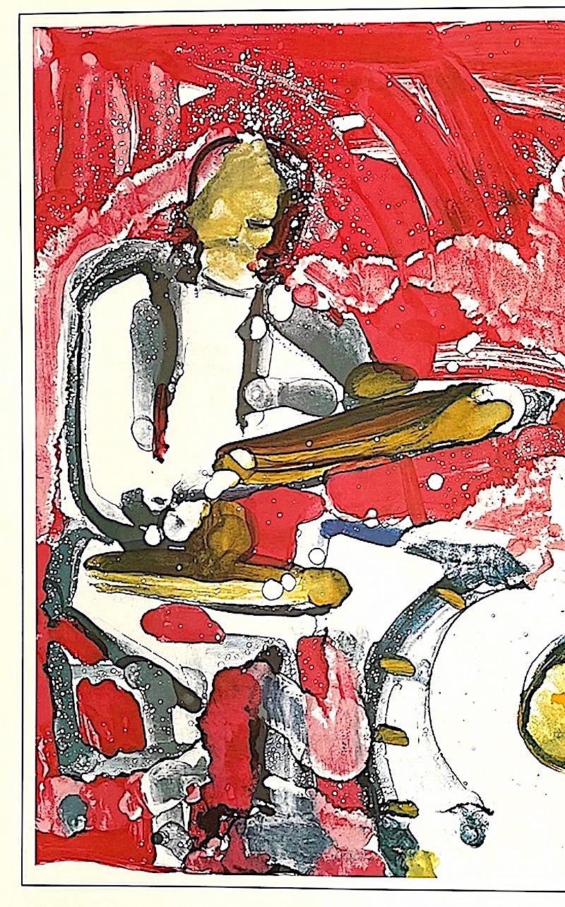 HARBORLIGHTS MUSIC FESTIVAL 1981 Raro Póster Artístico Vintage Músicos Abstractos de Jazz - Portrait Print Beige de Romare Bearden