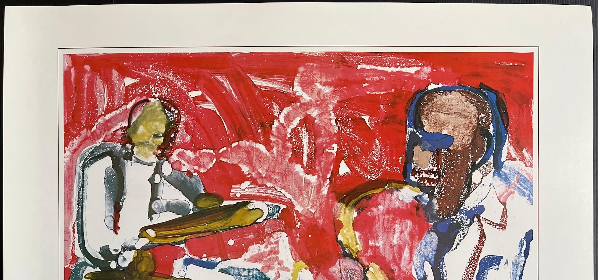 HARBORLIGHTS MUSIC FESTIVAL 1981 Raro Póster Artístico Vintage Músicos Abstractos de Jazz en venta 1