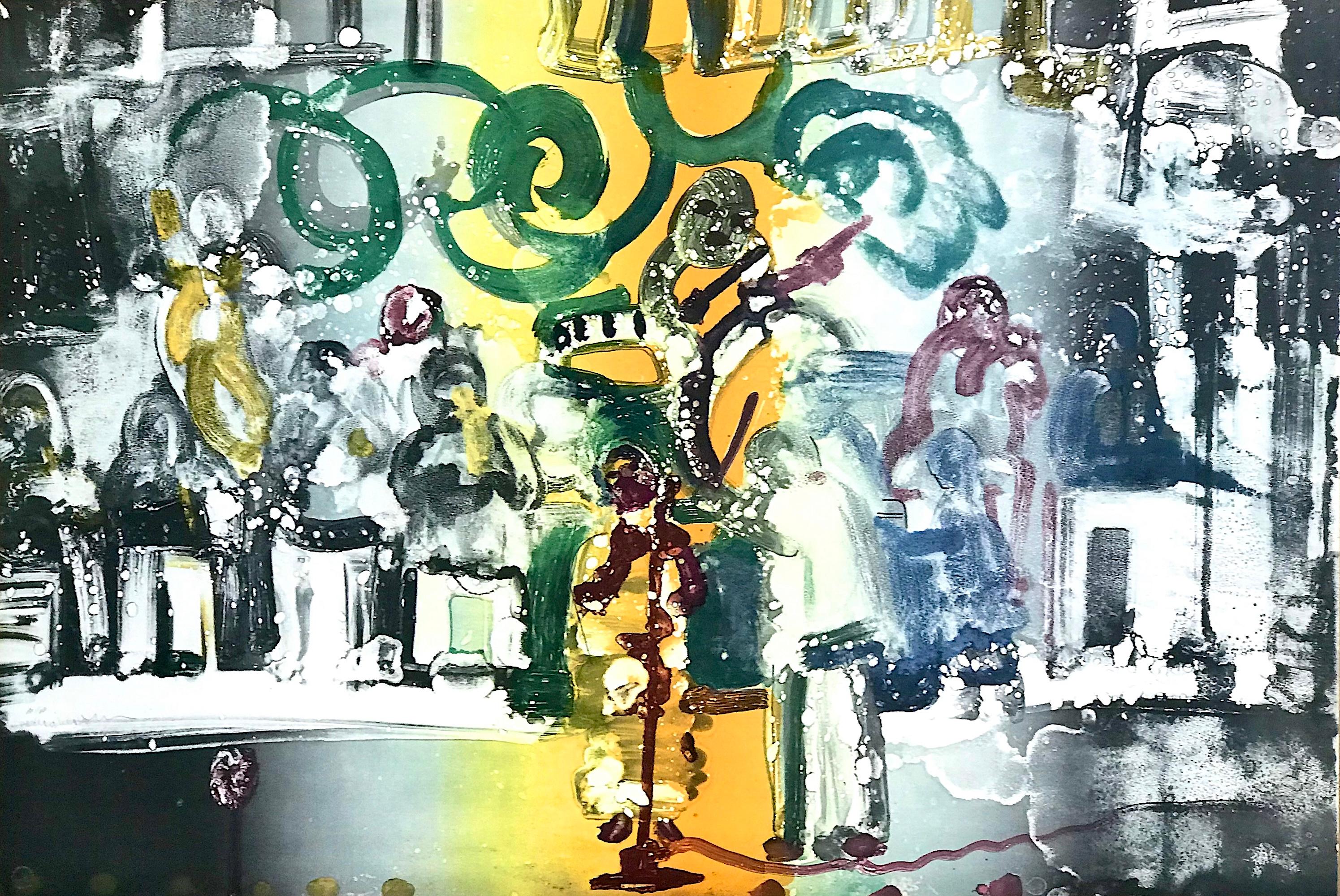 Romare Bearden Interior Print - INTRODUCTION FOR A BLUES QUEEN (Uptown At Savoy) Signed Lithograph, Jazz Club