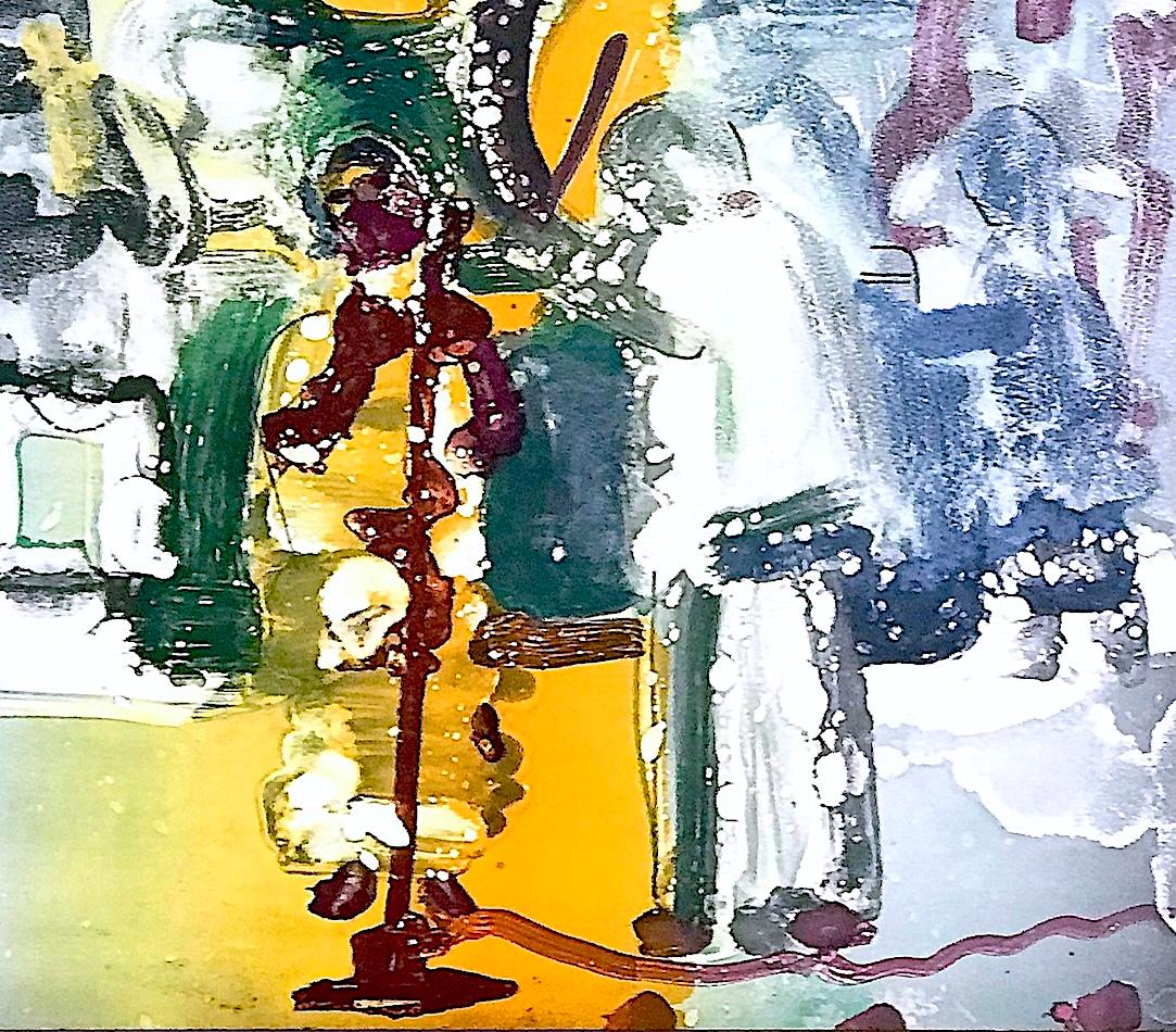 INTRODUCTION FOR A BLUES QUEEN(Uptown At Savoy) Signed Lithograph, Jazz Club - Beige Interior Print by Romare Bearden