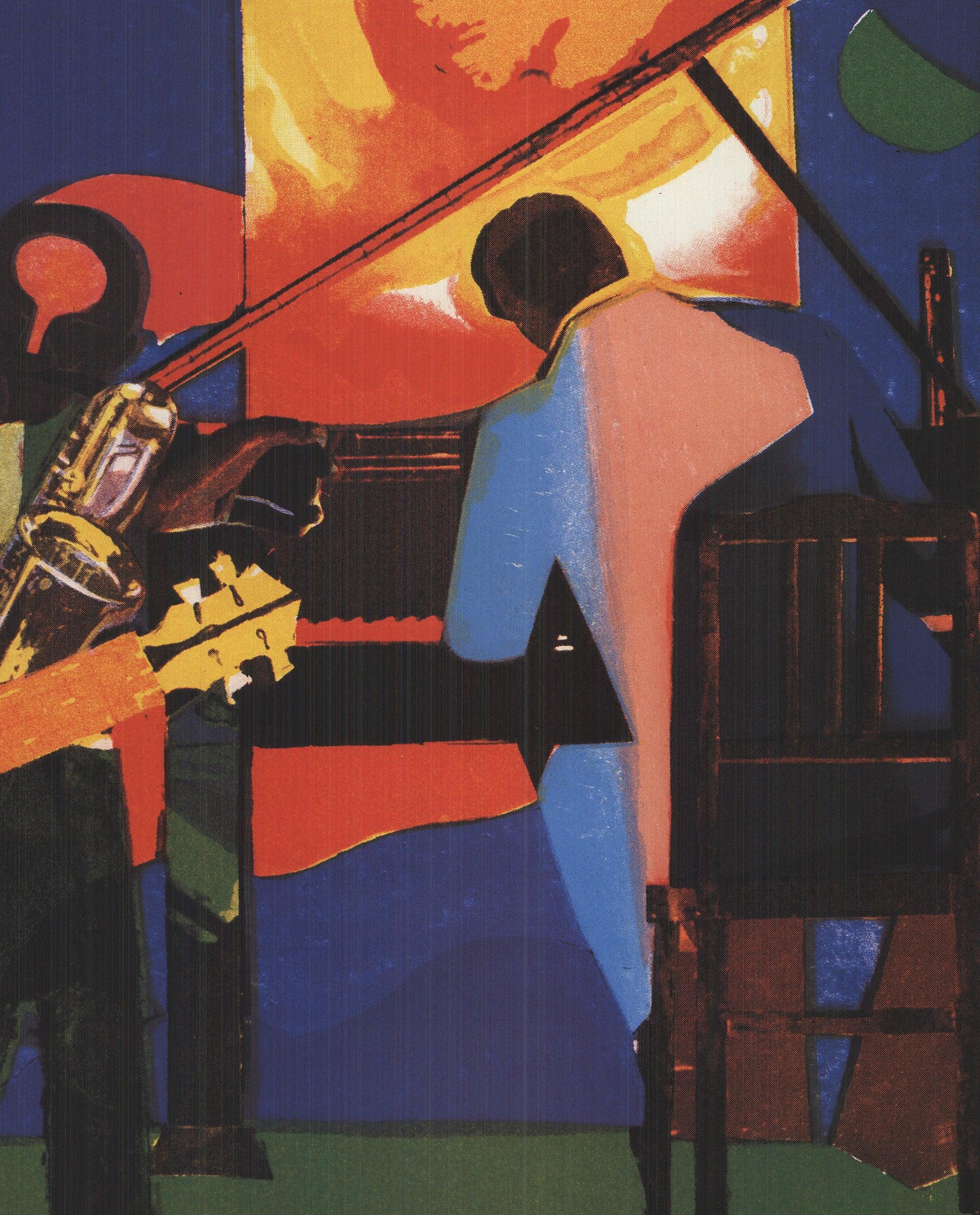 Jamming at the Savoy - Black Figurative Print by Romare Bearden