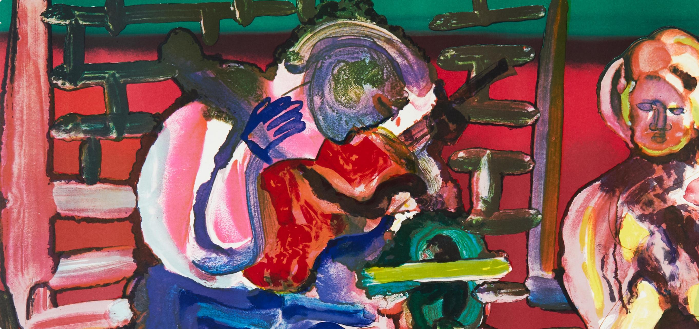 Litografía sobre papel vélin d'Arches. Inscripción: firmado a mano y numerado, 110/175, tal como se emitió. Buen estado. Notas: De la serie Jazz, 1979. Publicado por London Arts Group, Detroit; impreso por Joseph Kleinman Fine Arts Printing, Nueva