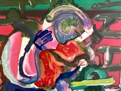 LOUISIANA SERENADE Signed Lithograph, Two Men Playing Guitars, Woman on Veranda