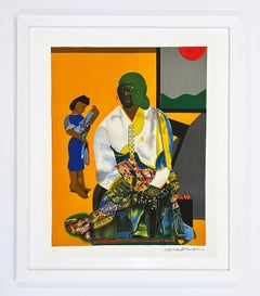 Romare Bearden Lithograph Print, Framed, 1979, Mecklenburg Autumn