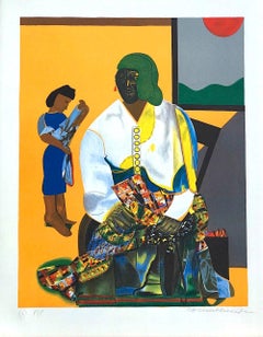 MECKLENBURG AUTUMN Signed Lithograph Collage Portrait Southern Heritage Quilting