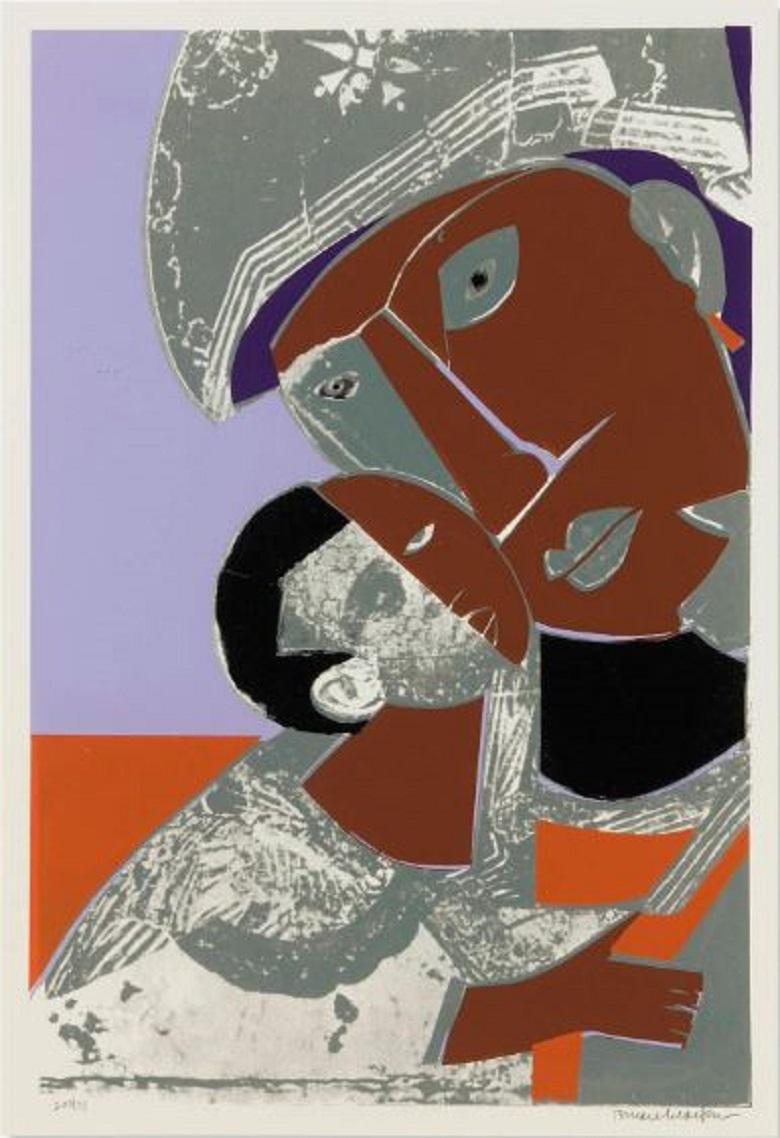Romare Bearden Figurative Print - Mother And Child