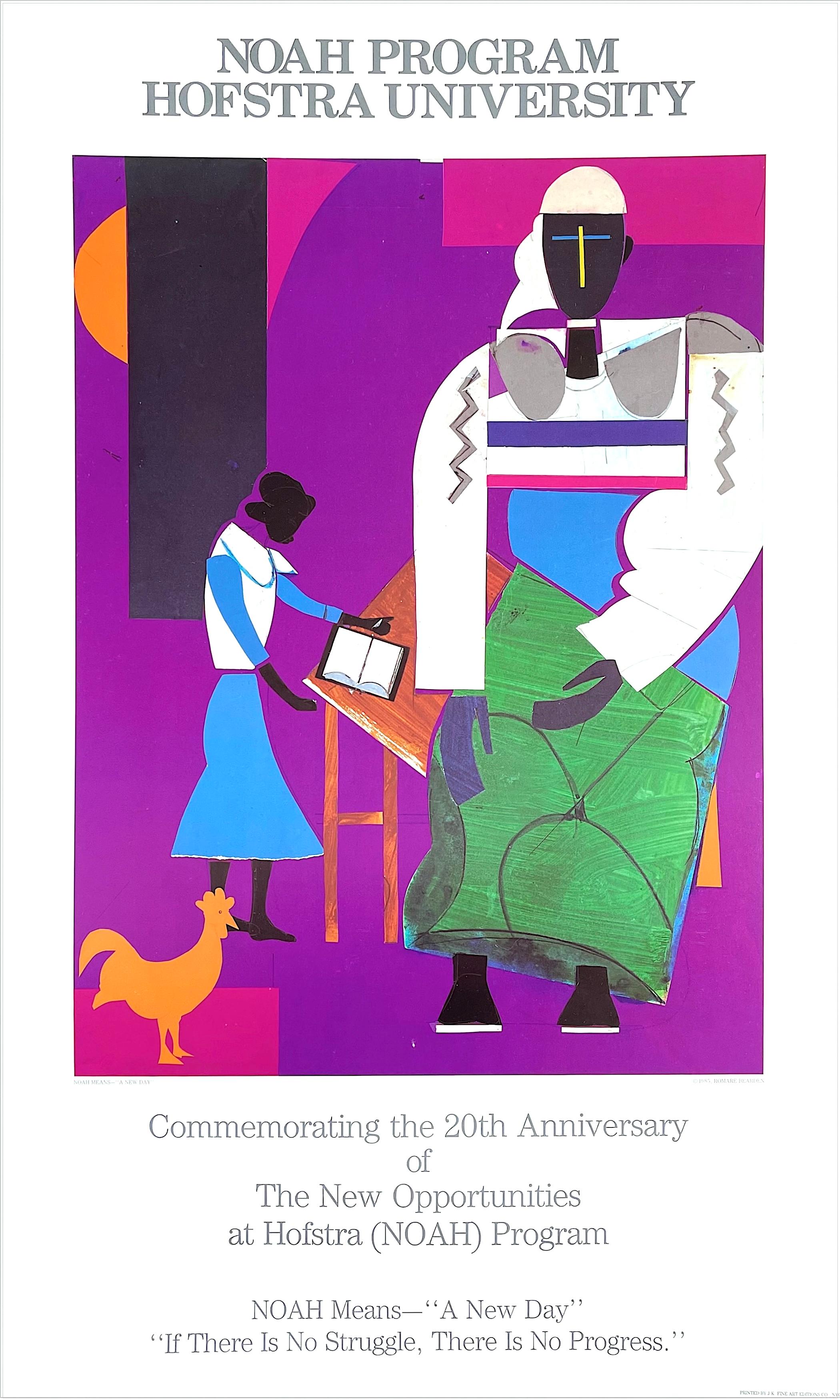 NOAH MEANS - A NEW DAY Vintage 1985 Commemorative Poster, Black Women, Rooster