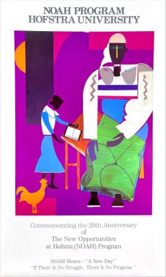 NOAH MEANS - A NEW DAY Hofstra University Art Poster, 1st Edition 1985