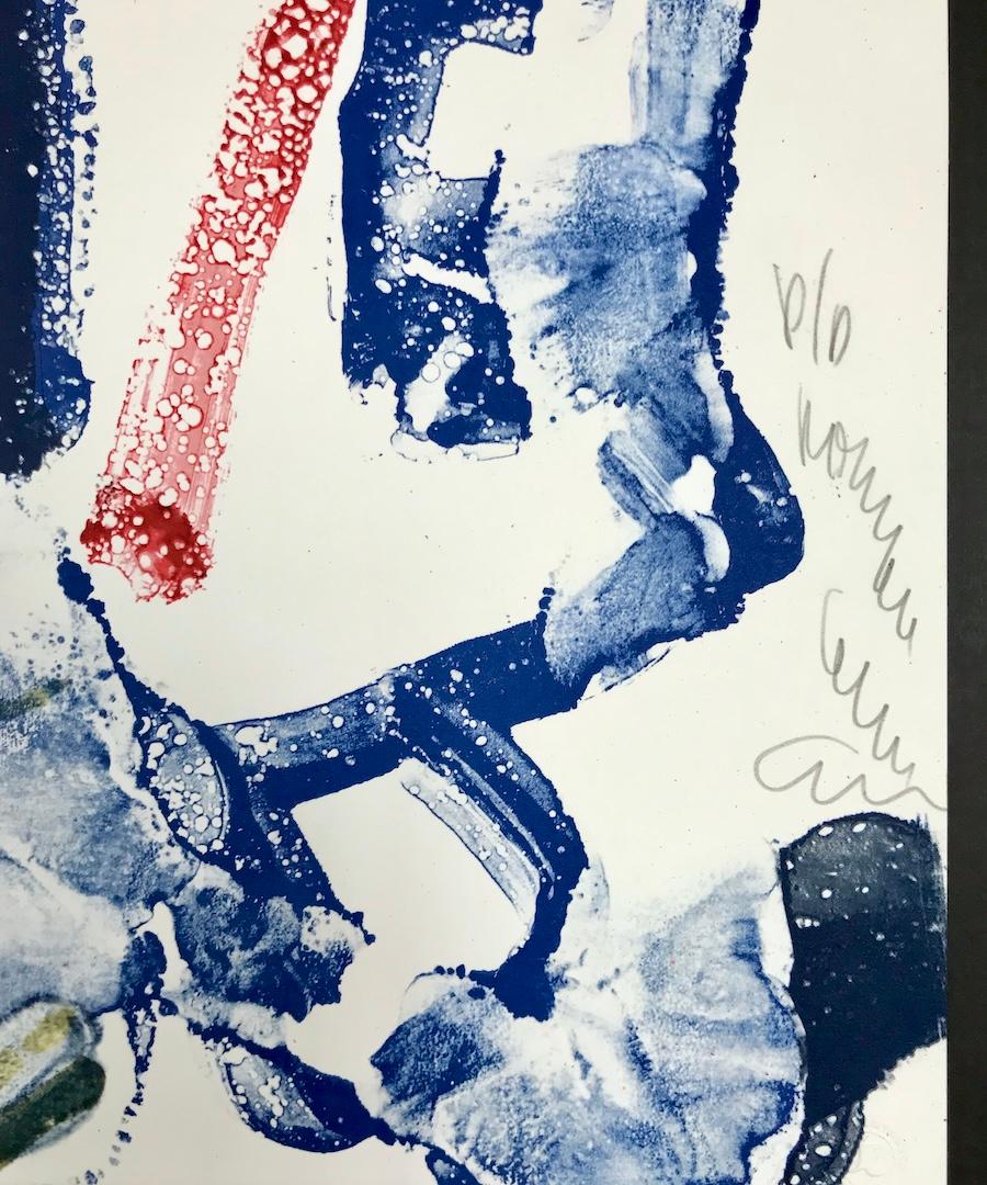 OUT CHORUS( RHYTHM SECTION) Lithographie signée de la main, Portrait abstrait de Jazz, Sax en vente 2