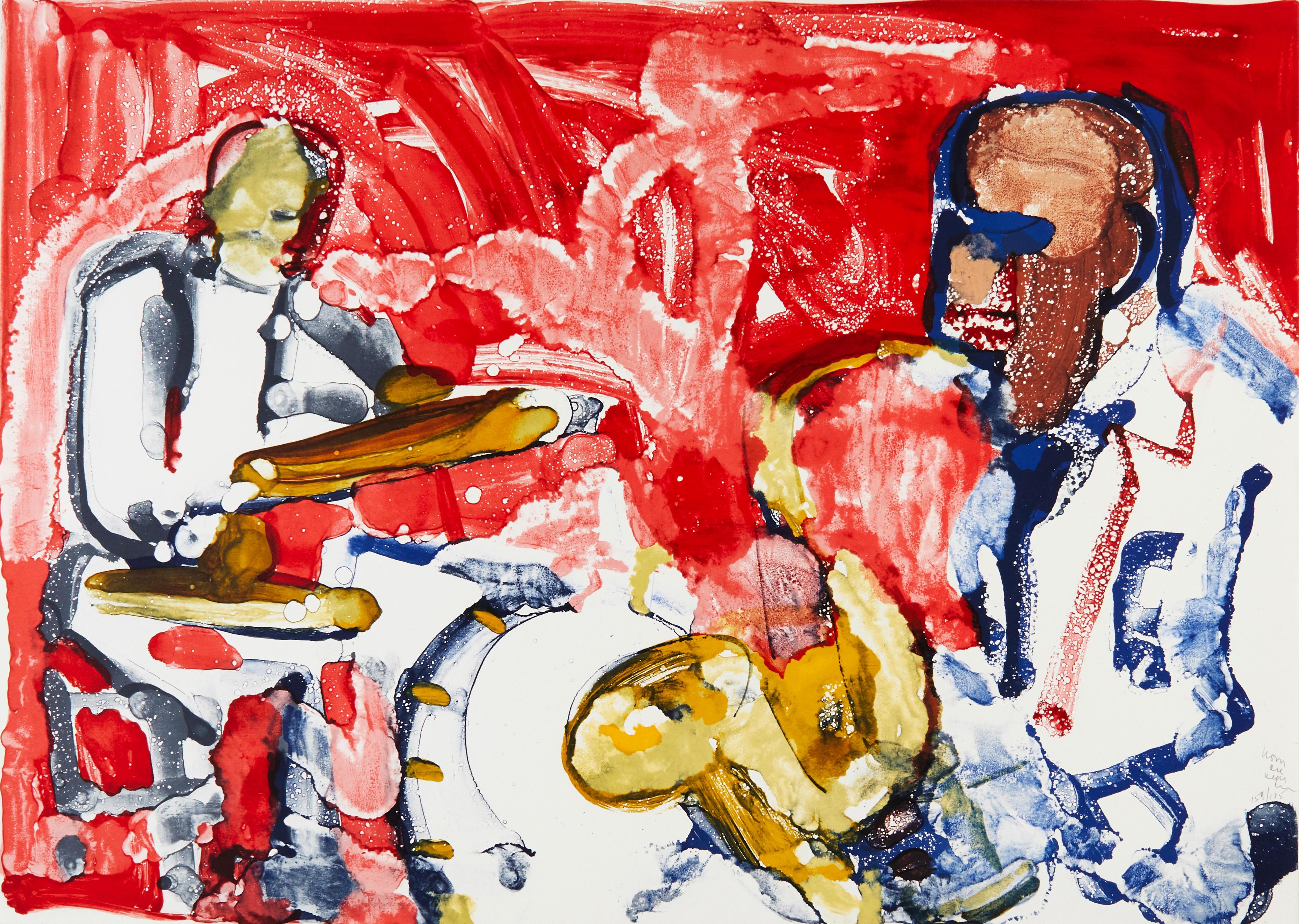 Figurative Print de Romare Bearden - Out Corus (sección rítmica) (Gelburd/Rosenberg 70-77), Jazz Series