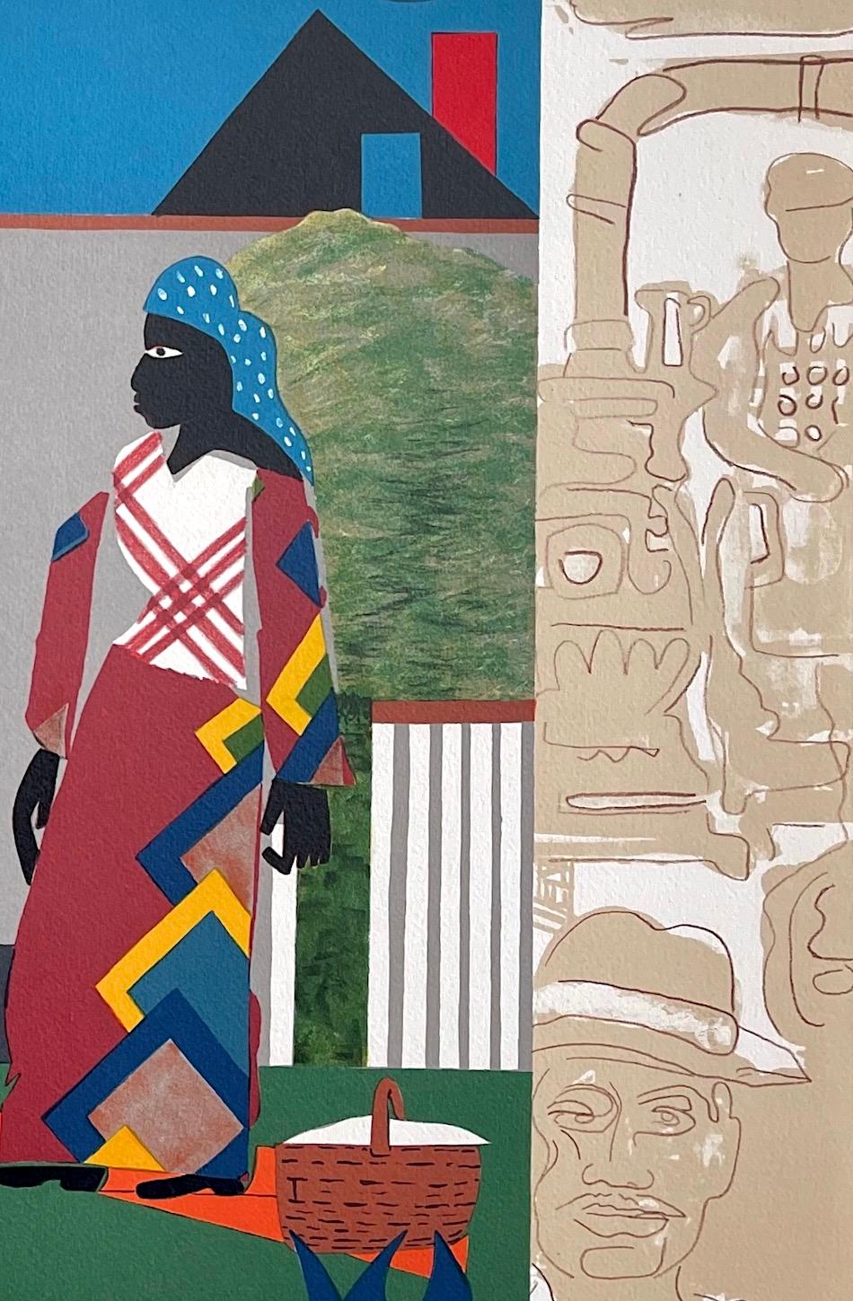 PEPPER JELLY LADY est une lithographie en édition limitée dessinée à la main par l'un des plus importants artistes américains du XXe siècle, Romare Bearden, dont les œuvres dépeignent la culture et l'expérience afro-américaines. PEPPER JELLY LADY a