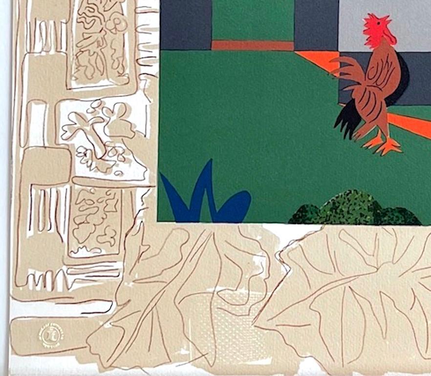 PEPPER JELLY LADY Lithographie signée Femme noire, coq, train, culture noire en vente 1