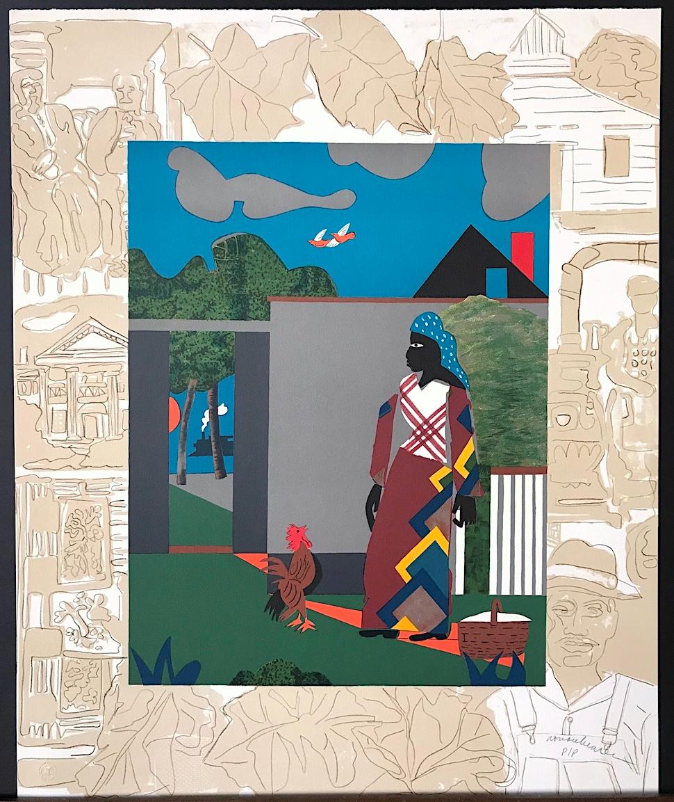 PEPPER JELLY LADY is a hand drawn, limited edition lithograph by one of the most important American artists of the 20th century, Romare Bearden whose artwork depicted the African-American culture and experience. PEPPER JELLY LADY was printed using