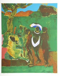Prologue to Troy, Signed Modern Screenprint by Romare Bearden