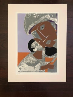 Romare Bearden 1972 Mother and Child Screenprint