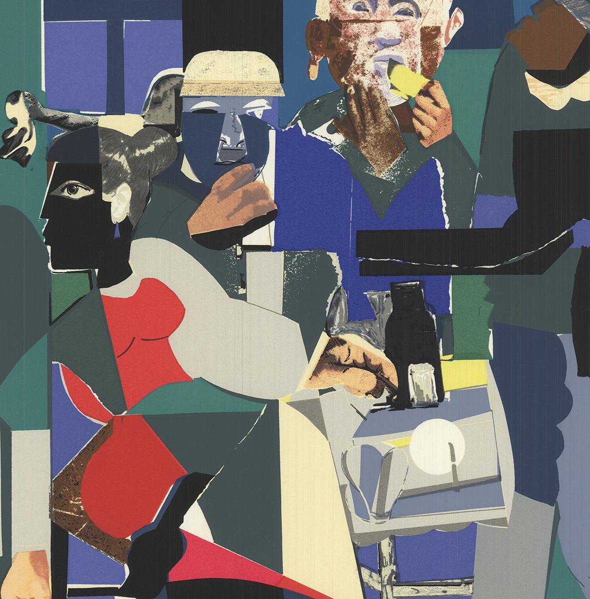 Romare Bearden 'Cena in famiglia' 1993- Serigrafia 2
