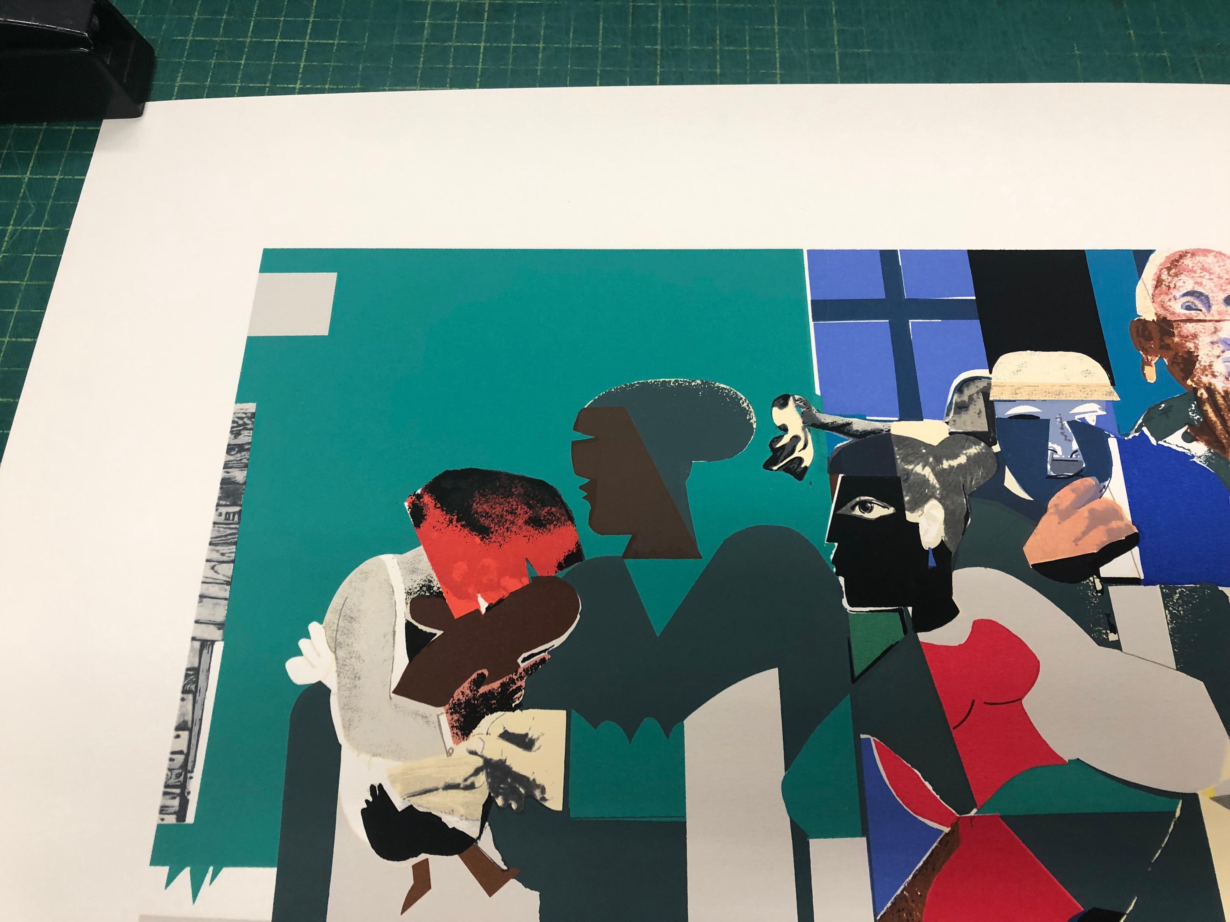 Romare Bearden 'Cena in famiglia' 1993- Serigrafia 6