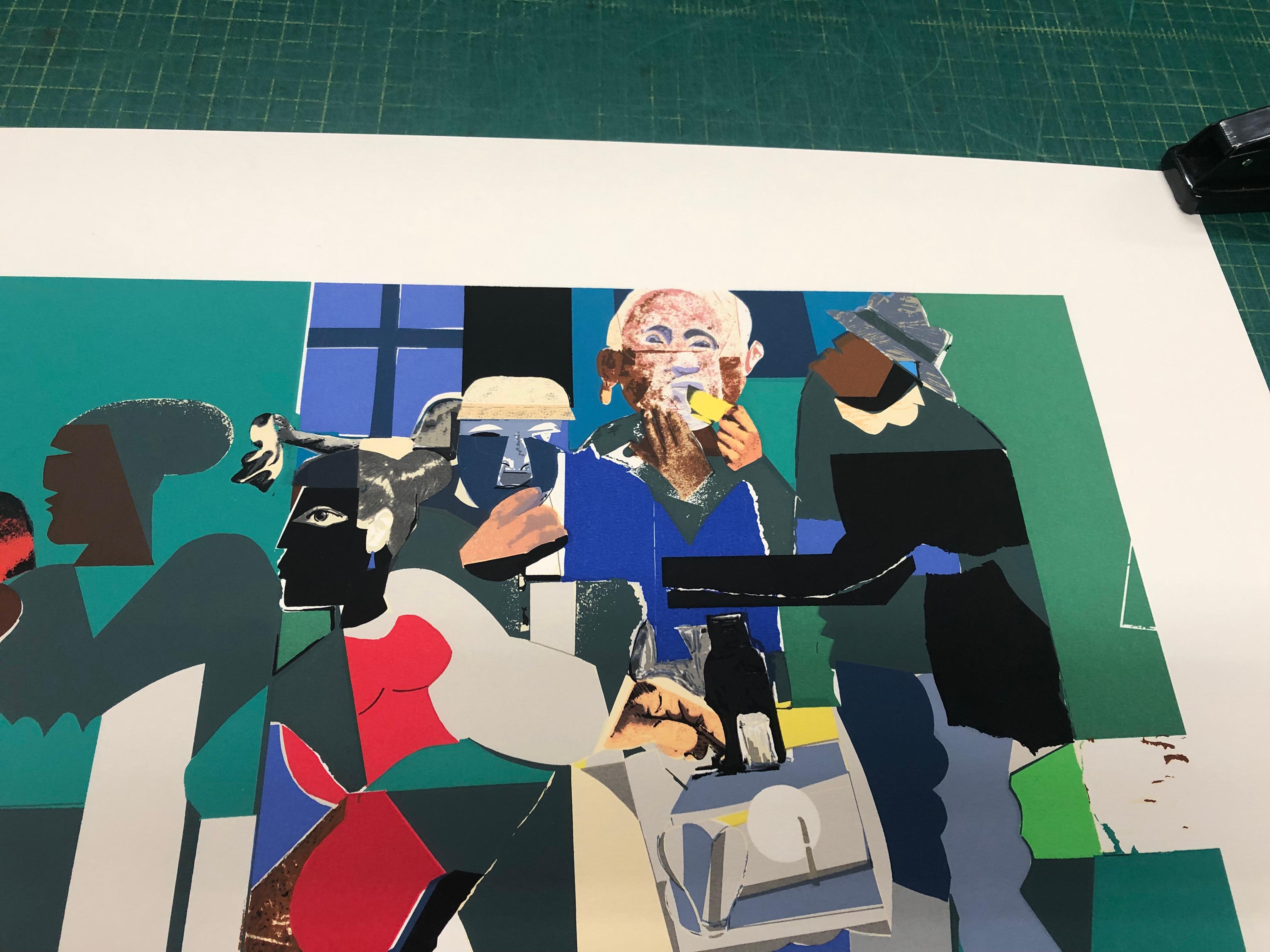 Romare Bearden 'Cena in famiglia' 1993- Serigrafia 7