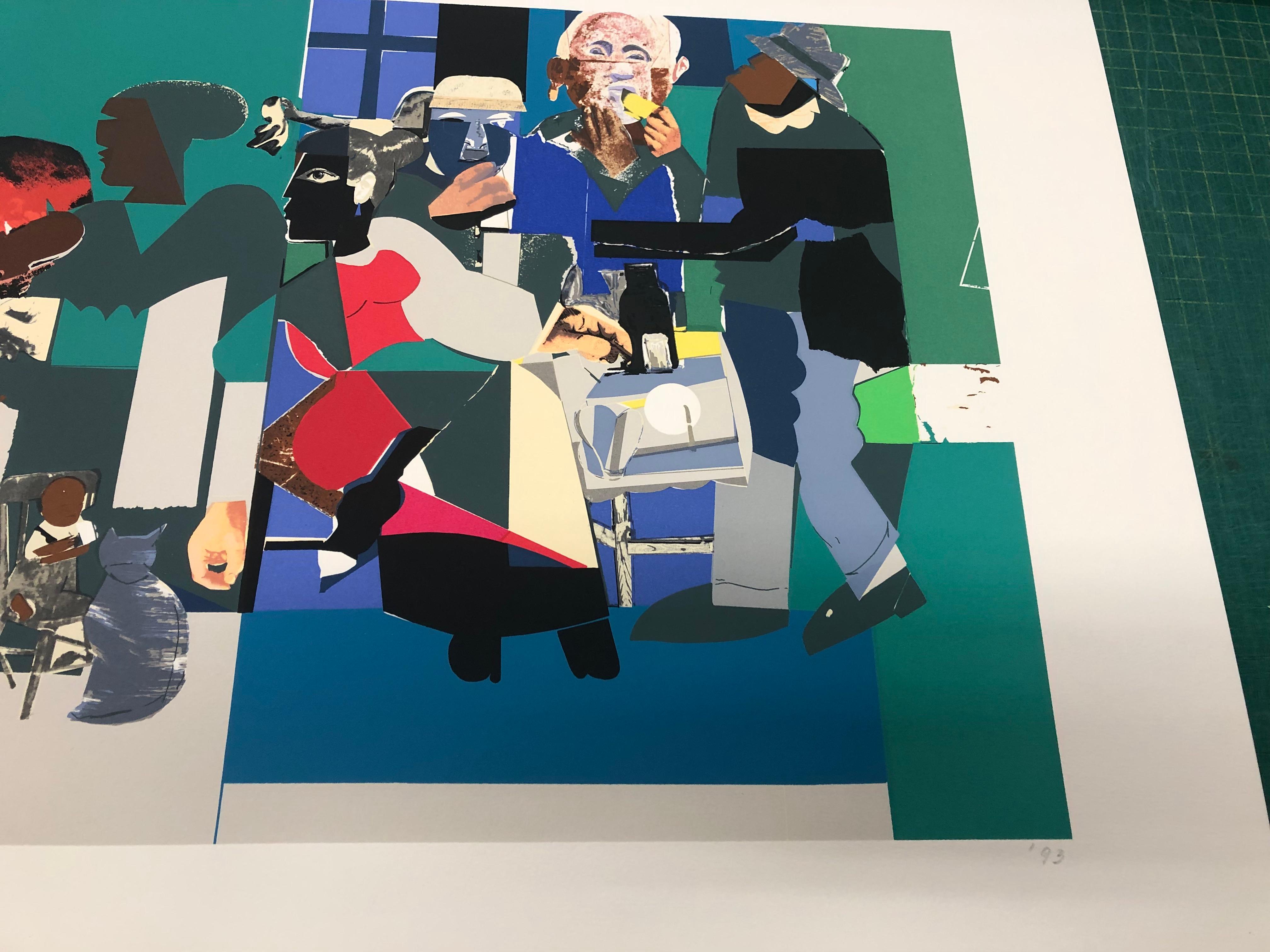 Romare Bearden 'Cena in famiglia' 1993- Serigrafia 8