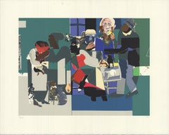 Used Romare Bearden 'Family Dinner' 1993- Serigraph