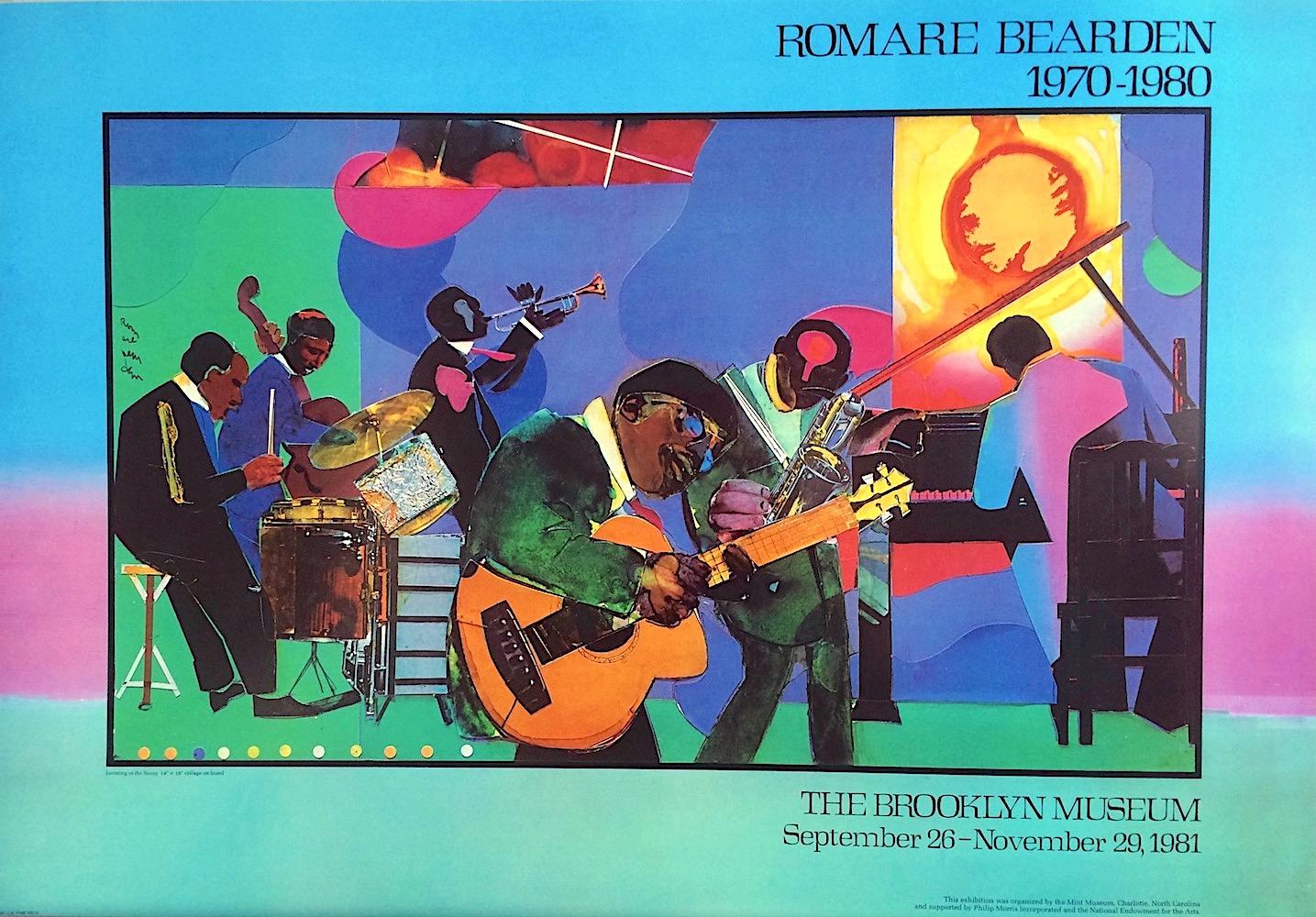 Romare Bearden JAMMING AT THE SAVOY Vintage 1981 Brooklyn Museum Poster, Jazz