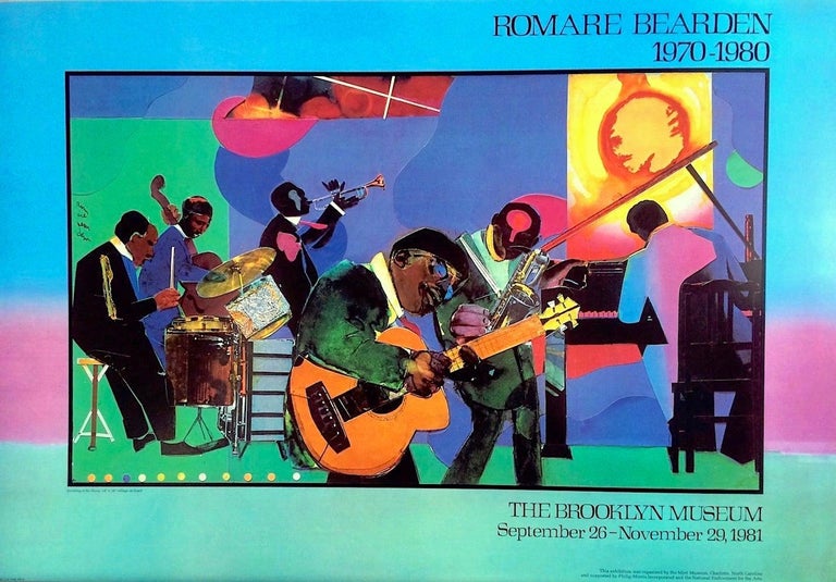 Romare Bearden JAMMING AT THE SAVOY The Brooklyn Museum 1981 Exhibition Poster  - Print by Romare Bearden