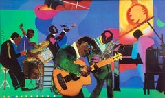 Romare Bearden JAMMING AT THE SAVOY Vintage 1981 Brooklyn Museum Poster, Jazz