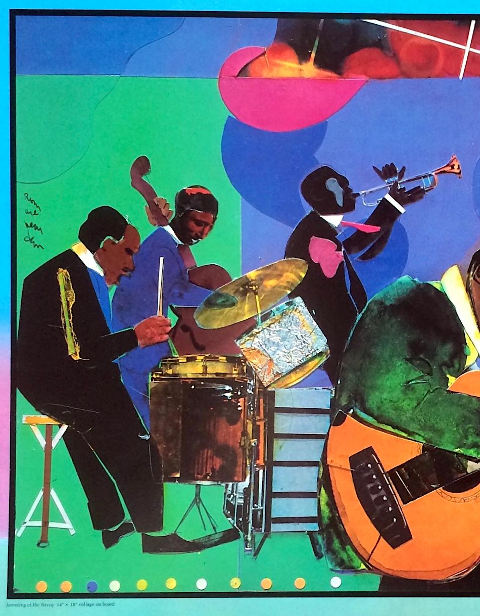 Romare Bearden JAMMING AT THE SAVOY Vintage 1981 Brooklyn Museum Poster, Jazz For Sale 2